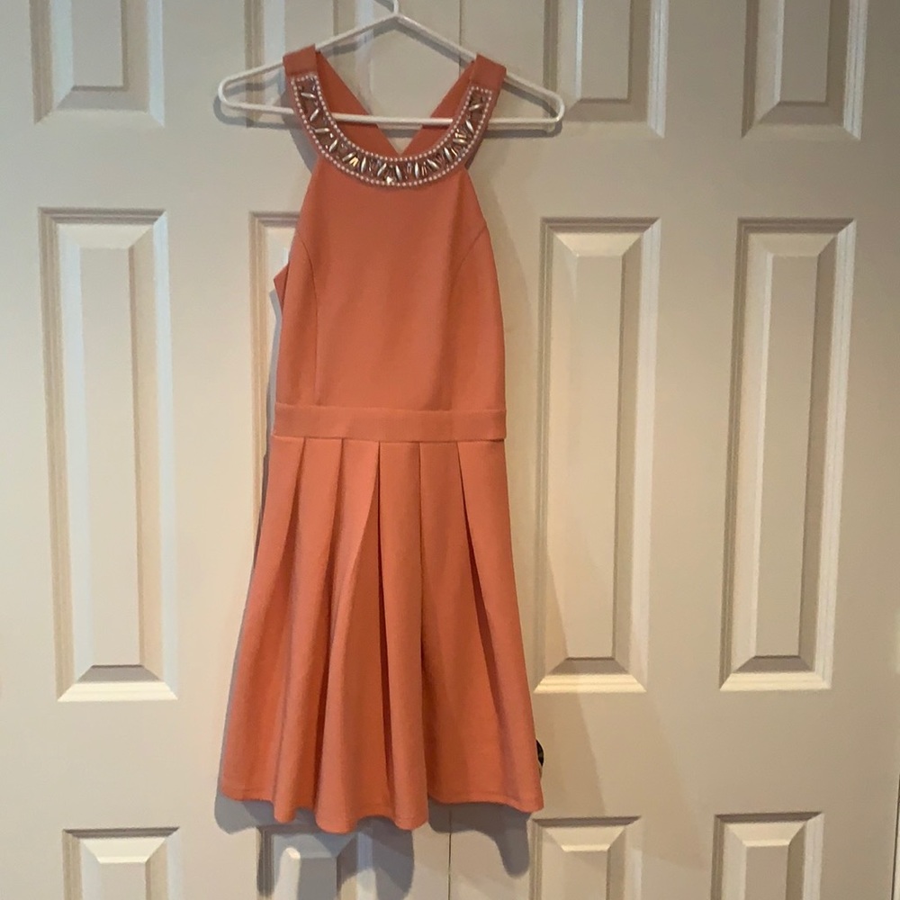 Peach haltered dress size Medium